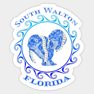 South Walton Florida Vacation Tribal Manatees Sticker